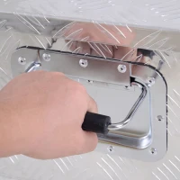 HOMCOM Skrzynka na narzędzia bezpieczna z zamkiem Skrzynka narzędziowa Walizka narzędziowa przenośna aluminium kolor srebrny(m-9)