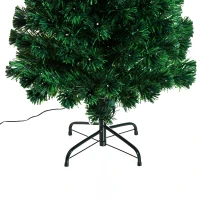 HOMCOM Weihnachtsbaum Christbaum Kunsttanne, 1,2 m, inkl. Ständer, bunte LED´s, Grün(m-9)