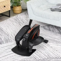 HOMCOM Mini Manual Elliptical Bike, Compact Elliptical Cross Trainer Fitness Workout w/ LCD Monitor, Anti-Slip Pedals, Adjustable Resistance for Home Office(m-1)