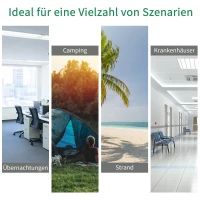 Składane Łóżko Campingowe Outsunny z Boczną Kieszenią i Uchwytem na Napój, Nośność do 136 kg, Stal i Oxford, Zielony+Czarny, 190 x 65 x 40 cm(m-7)