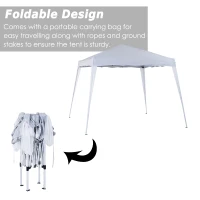Outsunny 3 M x 3 M Base/ 2.5 M x 2.5 M Top Pop Up Gazebo with Carry Bag, Height Adjustable Slant Leg Party Tent Instant Event Shelter for Garden, Patio, White(m-5)