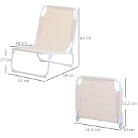 Krzesło kempingowe składane plażowe do ogrodu na balkon Oxford kremowy Outsunny(m-3)