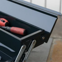 Durhand Gereedschapskist gereedschapskoffer 5 bakken staal donkergroen 57 x 21 x 41 cm(m-7)