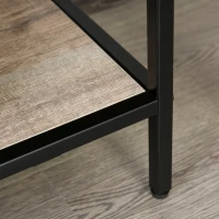 Regał HOMCOM, Biblioteczka w stylu industrialnym, Regał na dokumenty, Kuchenny, Płyta wiórowa P2, Metal, Czarny+jasny dąb, 120 x 32 x 95 cm(m-11)