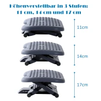 HOMCOM PODNÓŻEK BIUROWY RELAKS Z REGULACJĄ WYSOKOŚCI czarny(m-5)
