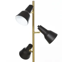 HOMCOM Stehlampe mit 3 Leuchten, Stehleuchte mit Verstellbaren Schirmen, Standleuchte E27, Metall, Bronze, 32 x 32 x 150cm(m-8)