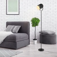 HOMCOM Stehleuchte Stehlampe E27-Fassung neben Sofa 90° verstellbar Metall Schwarz 25,5 x 20 x 155 cm(m-1)