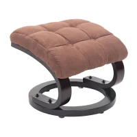 HOMCOM Massagesessel mit Wärmefunktion und Hocker | Kunstwildleder, Holz | 66,5 x 86 x 115 cm | Braun(m-6)