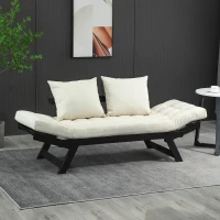 Sofa rozkładana 2-osobowa sofa z funkcją spania regulowana tkanina kolor kremowy(m-2)