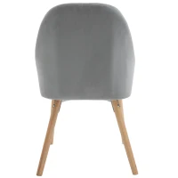 HOMCOM Esszimmerstühle, 2er Set, Küchenstuhl, Schaumstoff, Metall, Kautschuk, Hellgrau, 54,5 x 59 x 85,5 cm(m-7)