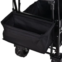 DURHAND® Bollerwagen Handwagen Gartenwagen mit Dach Faltbar extra Staubox Oxford Schwarz(m-9)