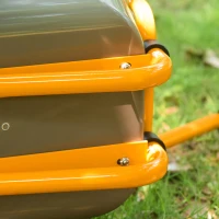 HOMCOM Kinderschubkarre Gartenset mit Schubkarre Metallschubkarre Kinder Kinderspielzeug Gartenwerkzeug mit Stauraum  Rollenspiel für Kinder 2-6 Jahre Stahl Kunststoff mehrfarbig 71 x 38 x 33 cm(m-7)