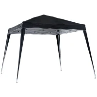 Outsunny 3 M x 3 M Base/ 2.5 M x 2.5 M Top Pop Up Gazebo with Carry Bag, Height Adjustable Slant Leg Party Tent Instant Event Shelter for Garden, Patio, Black(m-2)