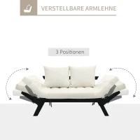 Sofa rozkładana 2-osobowa sofa z funkcją spania regulowana tkanina kolor kremowy(m-6)