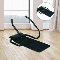 HOMCOM® Bauchtrainer AB Roller mit Matte Trainer schwarz(m-1)