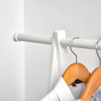 HOMCOM wieszak na ubrania z półką na buty, drążek na ubrania, wieszak do garderoby, stal, biały, 107,5 x 45 x 150(m-8)