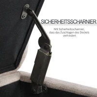 HOMCOM® Polsterbank Sitzbank mit Stauraum Truhenbank Polyester Eukalyptusholz Beige(m-6)