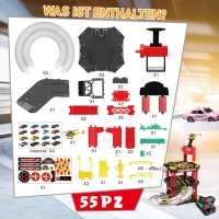 Tor wyścigowy dla dzieci Tor samochodowy Parking trzypoziomowy dla samochodów zabawkowych czerwony(m-7)