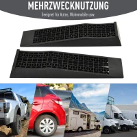 HOMCOM Zestaw 2 Ramp Dojazdowych Schodów Krawężnikowych Gumowych 3T PP Czarny 70 x 19,5 x 7,8 cm(m-4)