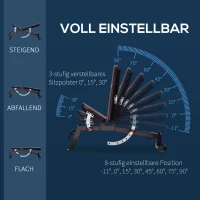 HOMCOM halterbank krachtstation met 3 niveaus verstelbaar zitkussen trainingsbank gewicht tot 200 kg staal kunstleer zwart + rood 150 x 60 x 50-127 cm(m-4)
