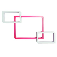 HOMCOM Wandregal Würfelregal Cube Regal mit 3 Fächern MDF Rosa(m-6)