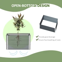 Outsunny 108L Raised Garden Bed, Galvanized Steel Elevated Planter Box w/ Installation Gloves for Backyard, Patio to Grow Vegetables, Herbs, and Flowers, 66 x 47 x 40cm, Grey(m-4)
