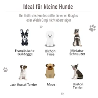 PawHut Hundewagen Hundebuggy Katzenbuggy mit vier Rädern klappbar Hunde Katze Oxford Grau 97 x 62 x 105 cm(m-7)