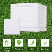 Outsunny 2tlg. Hochbeet für Balkon und Garten Pflanztopf aus PP, Weiß, 30 x 30 x 29 cm(m-6)