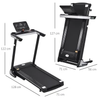 HOMCOM Folding Treadmill for Home Motorised Running Machine w/ LCD Display Black(m-3)