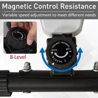 HOMCOM Magnetic Pedal Exerciser, 8-Level Adjustable Resistance Mini Exercise Bike for Arms and Legs Rehabilitation Training, Portable Trainer Fitness Equipment for Elderly People Home, Office Workout(m-6)