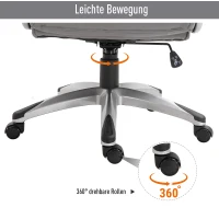 Vinsetto Krzesło biurowe z funkcją przechylania krzesło obrotowe krzesło komputerowe z regulacją wysokości imitacja skóry(m-6)