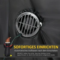 HOMCOM Aufblasbare Pinguin-Figur 2,43 m Weihnachtsdekoration mit Lichtern Weihnachten Dekoration automatisches Aufblasen wetterfest Polyester Weiß+Schwarz+Rot+Grün 130 x 75 x 243 cm(m-6)