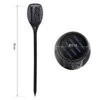 Outsunny Solarleuchte Gartenlicht 2er-Set Lampe Flamme 51 LEDs Wasserdicht Kunststoff Ø12 x 78 cm(m-3)