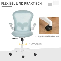 Vinsetto Bürostuhl mit Mesh-Gewebe Schreibtischstuhl Höhenverstellbarer Gaming-Stuhl Home-Office ergonomisches Design Schaumstoff Nylon Mesh Blau+Weiß 66 x 59 x 97-106,5 cm(m-8)