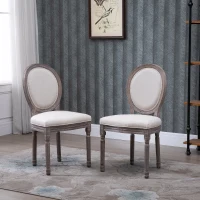 HOMCOM 2er Set Esszimmerstuhl Retro-Design Küchenstuhl Polsterstuhl mit Fußmatten 51 x 55 x 96 cm(m-2)