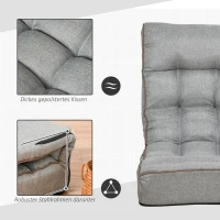 HOMCOM® Bodenstuhl Bodensessel Rückenlehne verstellbar modern für Wohnzimmer Büro Grau(m-6)