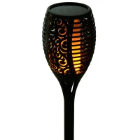 Outsunny Solarleuchte Gartenlicht 2er-Set Lampe Flamme 51 LEDs Wasserdicht Kunststoff Ø12 x 78 cm(m-8)