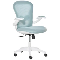Vinsetto Bürostuhl mit Mesh-Gewebe Schreibtischstuhl Höhenverstellbarer Gaming-Stuhl Home-Office ergonomisches Design Schaumstoff Nylon Mesh Blau+Weiß 66 x 59 x 97-106,5 cm(m-1)