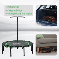 HOMCOM Fitnesstrampoline voor kinderen en volwassenen tuintrampoline groen + zwart(m-6)