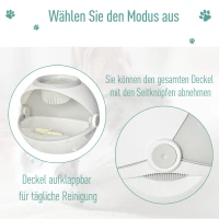 PawHut Katzentoilette mit Deckel Katzentoilette Katzenklo mit Haube Bodenschale Schaufel Flip-Top PP ABS Weiß+Grau 53,5 x 51 x 46,5 cm(m-5)