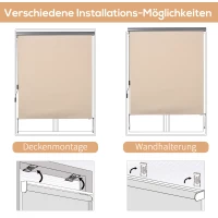 Outsunny Markiza pionowa, aluminiowa markiza balkonowa z korbką ręczną, kremowa, 160 x 250 cm(m-4)