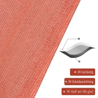 Żagiel przeciwsłoneczny prostokąt 3x4m hdpe czerwony Outsunny(m-6)