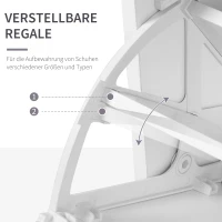 HOMCOM GARDEROBA WIESZAK LUSTRO SZAFKA NA BUTY(m-6)