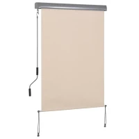 Outsunny Markiza pionowa aluminiowa markiza balkonowa z korbką ręczną kolor kremowy 100 x 140 cm(m-1)