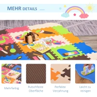 HOMCOM Puzzelmat 25 stukjes met muziekinstrumenten kinderspeeltapijt vloermat EVA gekleurd(m-6)