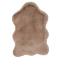 Homcom Kunstfell Hochflor Taupe 80 x 55 x 3 cm(m-1)