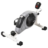 Rower treningowy HOMCOM, mini rower, rower stacjonarny, rower treningowy z wyświetlaczem LCD, 8-stopniowy opór magnetyczny, stal, kolor szary, 40 x 62 x 38 cm(m-1)