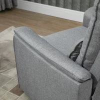 HOMCOM Relaxsessel mit Wippefunktion Liegesessel TV Sessel Einzelsofa 150° neigbar Fernsehsessel Polyester Grau 83 x 90 x 104 cm(m-8)