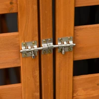 Boks na pojemniki na śmieci z przednimi drzwiami Śmietnik na 2 kosze o pojemności 240 l lite drewno(m-8)