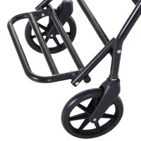 HOMCOM Rollator mit Stuhl, Faltbarer Gehwagen, Gehhilfe, Mobilität, mit Stauraum, mit Bremse, 4-stufig verstellbare Griffe, Leichtgewicht, Metall Schwarz 57,5 x 87 x 82-90 cm(m-11)